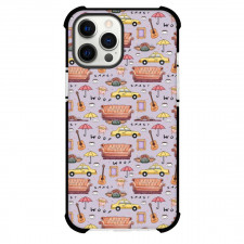 Friends TV Show Phone Case For iPhone Samsung Galaxy Pixel OnePlus Vivo Xiaomi Asus Sony Motorola Nokia - Friends TV Show Pattern Art On Purple Background