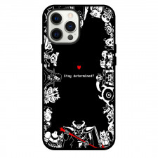 Undertale Phone Case For iPhone Samsung Galaxy Pixel OnePlus Vivo Xiaomi Asus Sony Motorola Nokia - Undertale Stay Determined Poster Black Background
