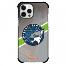 WNBA Minnesota Lynx Phone Case For iPhone Samsung Galaxy Pixel OnePlus Vivo Xiaomi Asus Sony Motorola Nokia - Team Logo On Green Stripe Gray Background