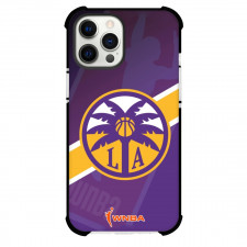 WNBA Los Angeles Sparks Phone Case For iPhone Samsung Galaxy Pixel OnePlus Vivo Xiaomi Asus Sony Motorola Nokia - Team Logo On Orange Stripe Purple Background