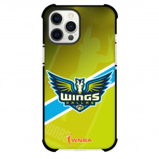 WNBA Dallas Wings Phone Case For iPhone Samsung Galaxy Pixel OnePlus Vivo Xiaomi Asus Sony Motorola Nokia - Team Logo On Sky Stripe Green Background