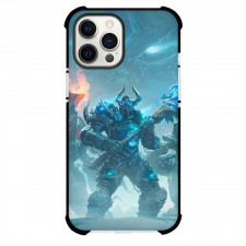 World Of Warcraft Death Knight Phone Case For iPhone Samsung Galaxy Pixel OnePlus Vivo Xiaomi Asus Sony Motorola Nokia - Death Knight Standing Cyan Background