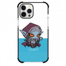 World Of Warcraft Sylvanas Windrunner Phone Case For iPhone Samsung Galaxy Pixel OnePlus Vivo Xiaomi Asus Sony Motorola Nokia - Sylvanas Windrunner Chibi Art On Blue And White Background