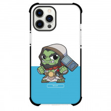 World Of Warcraft Thrall Phone Case For iPhone Samsung Galaxy Pixel OnePlus Vivo Xiaomi Asus Sony Motorola Nokia - Thrall Chibi Art On Blue And White Background