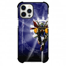 Gundam God Phone Case For iPhone Samsung Galaxy Pixel OnePlus Vivo Xiaomi Asus Sony Motorola Nokia - God Gundam Blue Circle with Flower Print Background