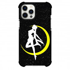 Sailor Moon Phone Case For iPhone Samsung Galaxy Pixel OnePlus Vivo Xiaomi Asus Sony Motorola Nokia - Sailor Moon Silhouette Yellow Moon at Night Background