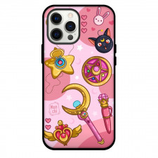 Sailor Moon Phone Case For iPhone Samsung Galaxy Pixel OnePlus Vivo Xiaomi Asus Sony Motorola Nokia - Sailor Moon Cookie Cutters Pink Background