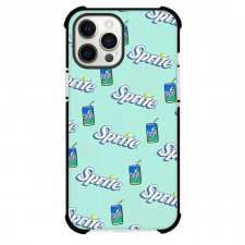 Food Pattern Phone Case For iPhone Samsung Galaxy Pixel OnePlus Vivo Xiaomi Asus Sony Motorola Nokia - Sprite Logo And Can Pattern Art On Lime Green Background