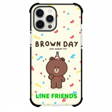 LINE Friends Brown Phone Case For iPhone Samsung Galaxy Pixel OnePlus Vivo Xiaomi Asus Sony Motorola Nokia - Brown Day 8th August 2022 On Beige Background