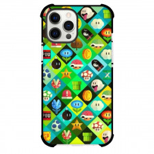 Super Mario Phone Case For iPhone And Samsung Galaxy Devices - Super Mario Items Icons Pattern Art
