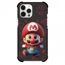 Super Mario Phone Case For iPhone And Samsung Galaxy Devices - Super Mario Chibi On Black Background