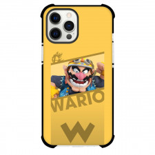 Super Mario Wario Phone Case For iPhone and Samsung Galaxy Devices - Wario On Orange Background