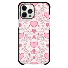 Pink Heart and Leaf Phone Case For iPhone Samsung Galaxy Pixel OnePlus Vivo Xiaomi Asus Sony Motorola Nokia - Pink Heart and Leaf Pattern Art