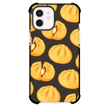 Food Pattern Phone Case For iPhone Samsung Galaxy Pixel OnePlus Vivo Xiaomi Asus Sony Motorola Nokia - Dumplings Illustration Pattern Art On Dark Background