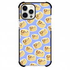 Food Pattern Phone Case For iPhone Samsung Galaxy Pixel OnePlus Vivo Xiaomi Asus Sony Motorola Nokia - Pancakes Emoji Pattern Art On Purple Background