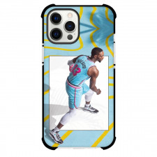 NBA Bam Adebayo Phone Case For iPhone Samsung Galaxy Pixel OnePlus Vivo Xiaomi Asus Sony Motorola Nokia - Bam Adebayo 13 Dribbling Yellow Stripe Blue Background