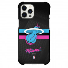 NBA Miami Heat Phone Case For iPhone Samsung Galaxy Pixel OnePlus Vivo Xiaomi Asus Sony Motorola Nokia - Team Vice Nights Logo Stripe Background