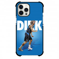NBA Dirk Nowitzki Phone Case For iPhone Samsung Galaxy Pixel OnePlus Vivo Xiaomi Asus Sony Motorola Nokia - Dirk Nowitzki Shouting Portrait Illustration In Blue Background