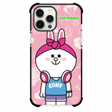 LINE Friends Cony Phone Case For iPhone Samsung Galaxy Pixel OnePlus Vivo Xiaomi Asus Sony Motorola Nokia - Cony Standing On Pink Background