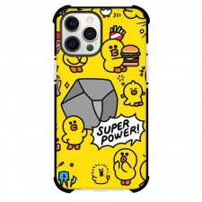 LINE Friends Sally Phone Case For iPhone Samsung Galaxy Pixel OnePlus Vivo Xiaomi Asus Sony Motorola Nokia - Sally Super Power Pattern Art On Yellow Background