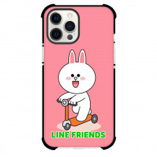 LINE Friends Cony Phone Case For iPhone Samsung Galaxy Pixel OnePlus Vivo Xiaomi Asus Sony Motorola Nokia - Cony Riding Skating Cycle On Pink Background