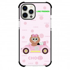 LINE Friends Choco Phone Case For iPhone Samsung Galaxy Pixel OnePlus Vivo Xiaomi Asus Sony Motorola Nokia - Choco Sitting On A Car Pink Background