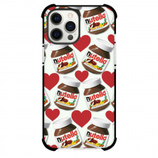 Nutella Phone Case For iPhone Samsung Galaxy Pixel OnePlus Vivo Xiaomi Asus Sony Motorola Nokia - Nutella Pattern Art On Heart Shape Background