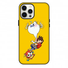 Yo-Kai Watch Phone Case For iPhone Samsung Galaxy Pixel OnePlus Vivo Xiaomi Asus Sony Motorola Nokia - Yo-Kai Watch Jibanyan Nate And Whisper Hanging Illustration Art On Yellow Background
