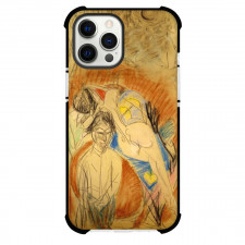 Ernst Ludwig Kirchner Man And Naked Woman Phone Case For iPhone and Samsung Galaxy Devices - Man And Naked Woman Painting Expressionist Artwork