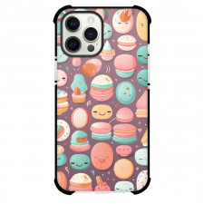 Food Muffin Phone Case For iPhone Samsung Galaxy Pixel OnePlus Vivo Xiaomi Asus Sony Motorola Nokia - Muffin Doodle Pattern On Mauve Background