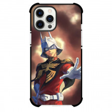 Gundam 0079 Phone Case For iPhone Samsung Galaxy Pixel OnePlus Vivo Xiaomi Asus Sony Motorola Nokia - Char Aznable Wear Helmet and Shadow Pattern Background
