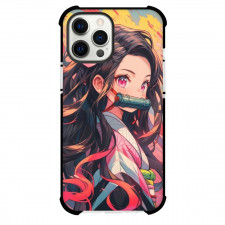 Demon Slayer Nezuko Kamado Phone Case For iPhone Samsung Galaxy Pixel OnePlus Vivo Xiaomi Asus Sony Motorola Nokia - Nezuko Kamado Head Portrait Anime Art Pink Background
