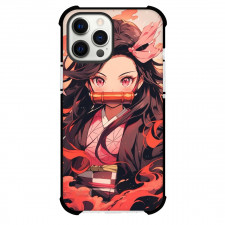 Demon Slayer Nezuko Kamado Phone Case For iPhone Samsung Galaxy Pixel OnePlus Vivo Xiaomi Asus Sony Motorola Nokia - Nezuko Kamado Red Smoke Background