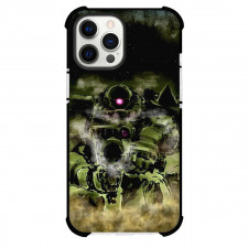 Gundam 0079 Zaku II Phone Case For iPhone Samsung Galaxy Pixel OnePlus Vivo Xiaomi Asus Sony Motorola Nokia - Zaku II MS Green Robotic Fire Scene Poster