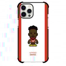 Alphonso Davies Phone Case For iPhone and Samsung Galaxy Devices - Alphonso Davies Chibi Art On White Red Background