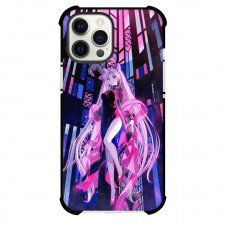 Sailor Moon Black Lady Phone Case For iPhone Samsung Galaxy Pixel OnePlus Vivo Xiaomi Asus Sony Motorola Nokia - Black Lady Looks Sexy in Velvet Maroon Dress with Blocks Background