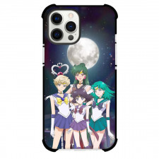 Sailor Moon Phone Case For iPhone Samsung Galaxy Pixel OnePlus Vivo Xiaomi Asus Sony Motorola Nokia - Four Sailor Characters with Moon Background