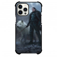Game Of Thrones Jon Snow Ghost Phone Case For iPhone Samsung Galaxy Pixel OnePlus Vivo Xiaomi Asus Sony Motorola Nokia - Jon Snow With Longclaw And Ghost Standing