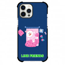 LINE Friends Cony Phone Case For iPhone Samsung Galaxy Pixel OnePlus Vivo Xiaomi Asus Sony Motorola Nokia - Cony Crying On Bed Blue Background