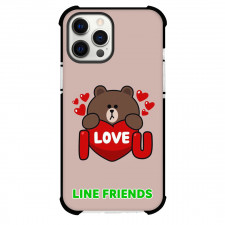 LINE Friends Brown Phone Case For iPhone Samsung Galaxy Pixel OnePlus Vivo Xiaomi Asus Sony Motorola Nokia - Brown I Love You Poster
