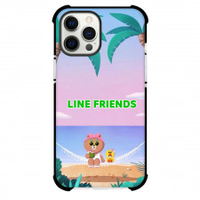 LINE Friends Choco Phone Case For iPhone Samsung Galaxy Pixel OnePlus Vivo Xiaomi Asus Sony Motorola Nokia - Choco And Sally Sitting On Beach