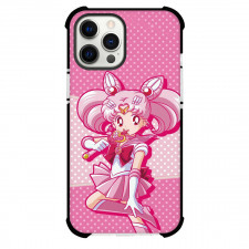 Sailor Moon Chibi Phone Case For iPhone Samsung Galaxy Pixel OnePlus Vivo Xiaomi Asus Sony Motorola Nokia - Chibi Moon Carry Magic Stick with White Dotted Background