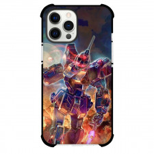 Gundam Blue Destiny Phone Case For iPhone Samsung Galaxy Pixel OnePlus Vivo Xiaomi Asus Sony Motorola Nokia - Blue Destiny Running Robot Art with Fire Pattern Background