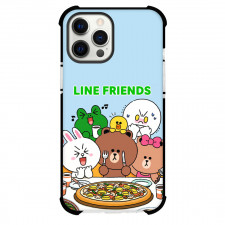 LINE Friends Phone Case For iPhone Samsung Galaxy Pixel OnePlus Vivo Xiaomi Asus Sony Motorola Nokia - LINE Friends Pizza Party Poster