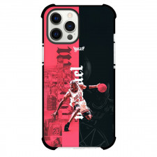 NBA Michael Jordan Phone Case For iPhone Samsung Galaxy Pixel OnePlus Vivo Xiaomi Asus Sony Motorola Nokia - Michael Jordan Chicago Bulls 23 Dribbling On Red Black Background