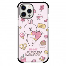 LINE Friends Cony Phone Case For iPhone Samsung Galaxy Pixel OnePlus Vivo Xiaomi Asus Sony Motorola Nokia - Cony Holding Sweet Candy Pink Poster