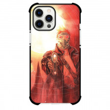 Guardians Of The Galaxy Star Lord Phone Case For iPhone Samsung Galaxy Pixel OnePlus Vivo Xiaomi Asus Sony Motorola Nokia - Star Lord Shooting Illustration On Sun Background