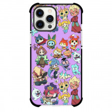 Yo-Kai Watch Phone Case For iPhone Samsung Galaxy Pixel OnePlus Vivo Xiaomi Asus Sony Motorola Nokia - Yo-Kai Watch Characters On Purple Background