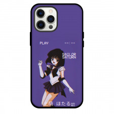 Sailor Moon Saturn Phone Case For iPhone Samsung Galaxy Pixel OnePlus Vivo Xiaomi Asus Sony Motorola Nokia - Sailor Saturn Standing On Purple Background