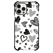 Black And White Heart Phone Case For iPhone and Samsung Galaxy Devices - Black And White Heart Background